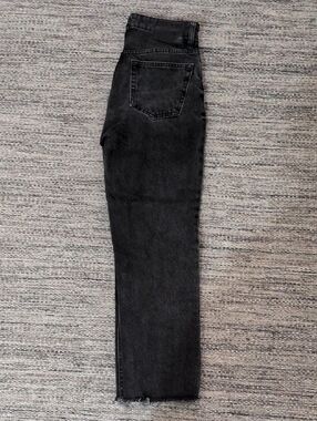 Zara Black Washed Straight Leg Jeans